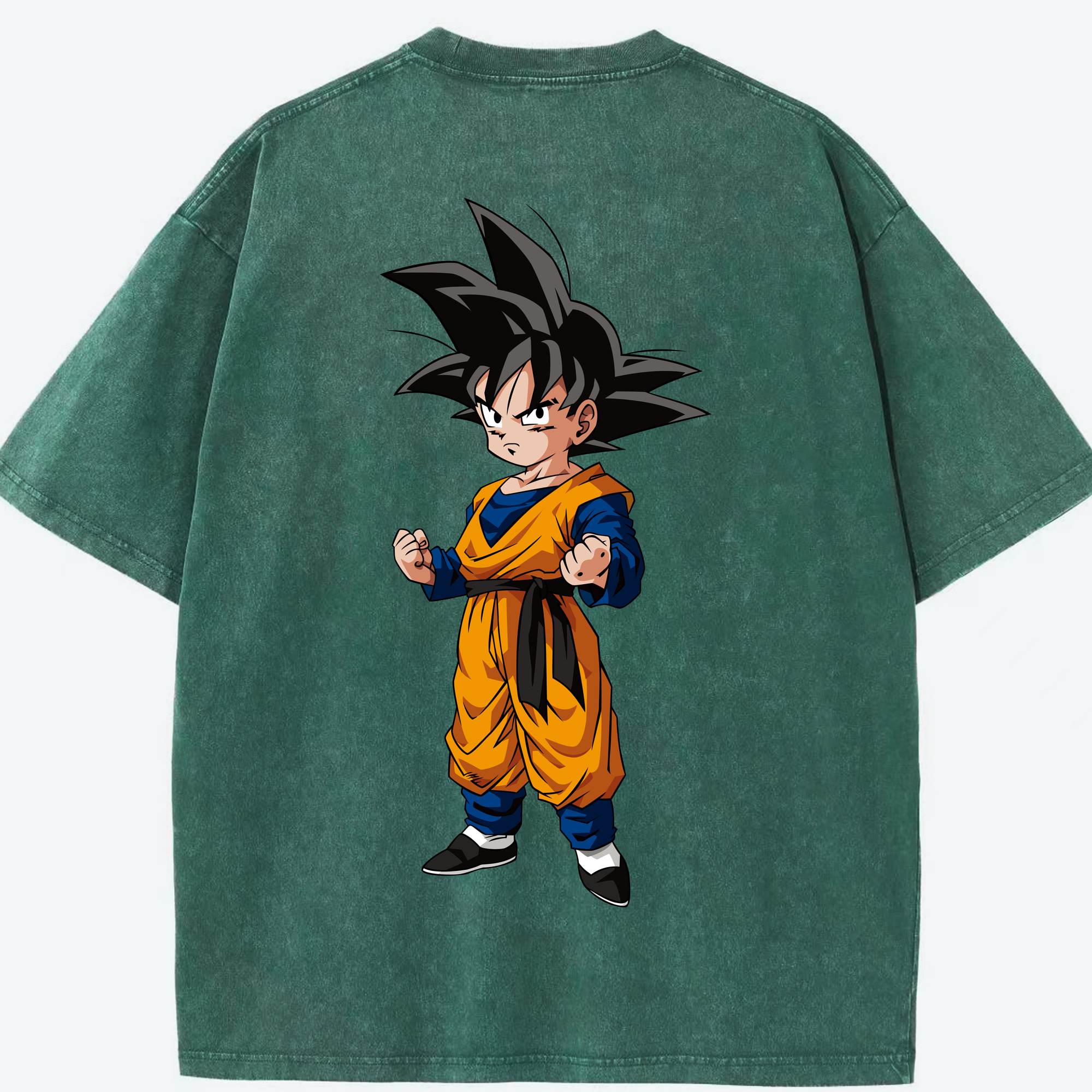 （画像用） ドラゴンボール 孫悟空（そん ごくう）Son Goku カカロット DRAGON BALL Kakarotto 綿100% ヴィンテージ風 半袖Tシャツ（背面プリント）